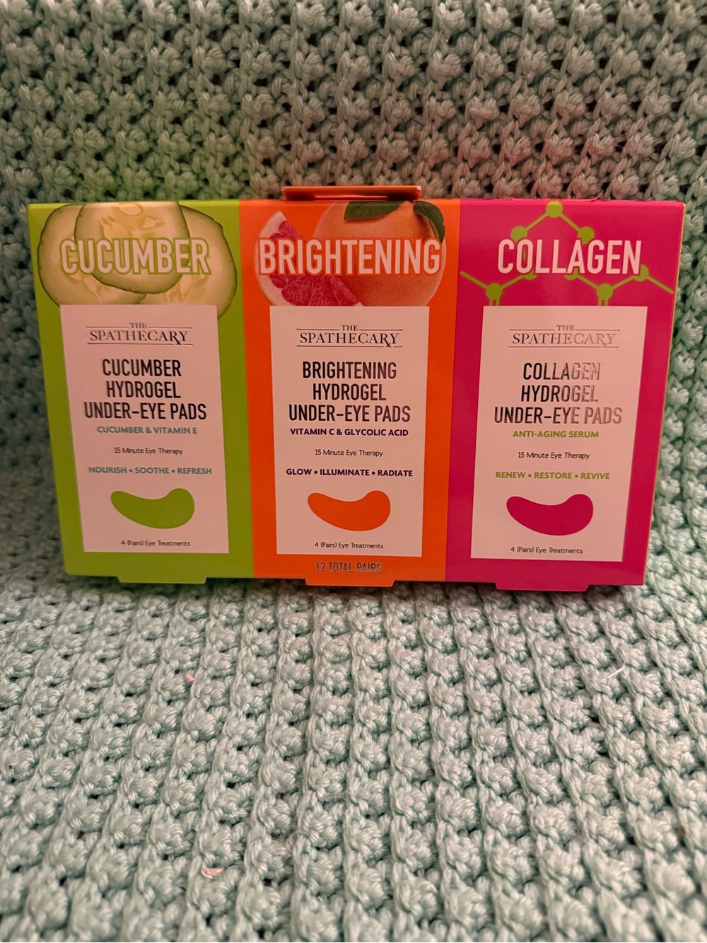 Hydrogel Under-Eye Pads Trio — Green, Orange & Pink